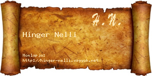 Hinger Nelli névjegykártya